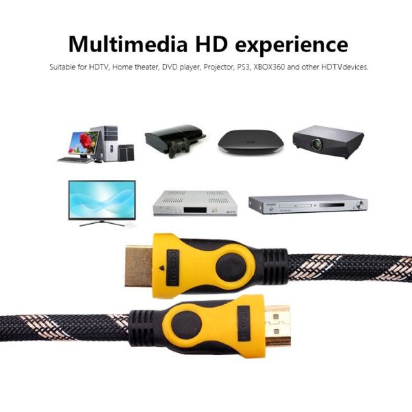 1080P Lightning HDTV Cable Nylon Braid Mesh 2m 3m 5m 100m 10.2Gbps Male To Male