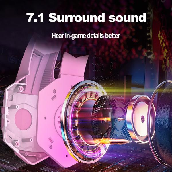 AAC Codecs Boys Girls Wired Gaming Headphones With Mic Light RGB For XBOX PC