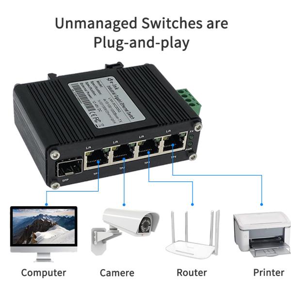 Micro porto industrial 10/100M SFP do interruptor 4 dos ethernet do gigabit RJ45