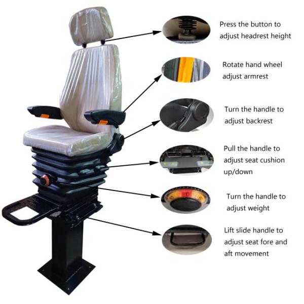 M801 Mechanical Suspension Seat Marine Boat Driver Seat Rail Car Seat