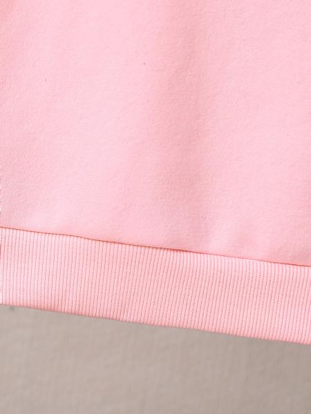 Pink Kids Hoodies Sweatshirts 100%Cotton 380gsm For Solid Pattern