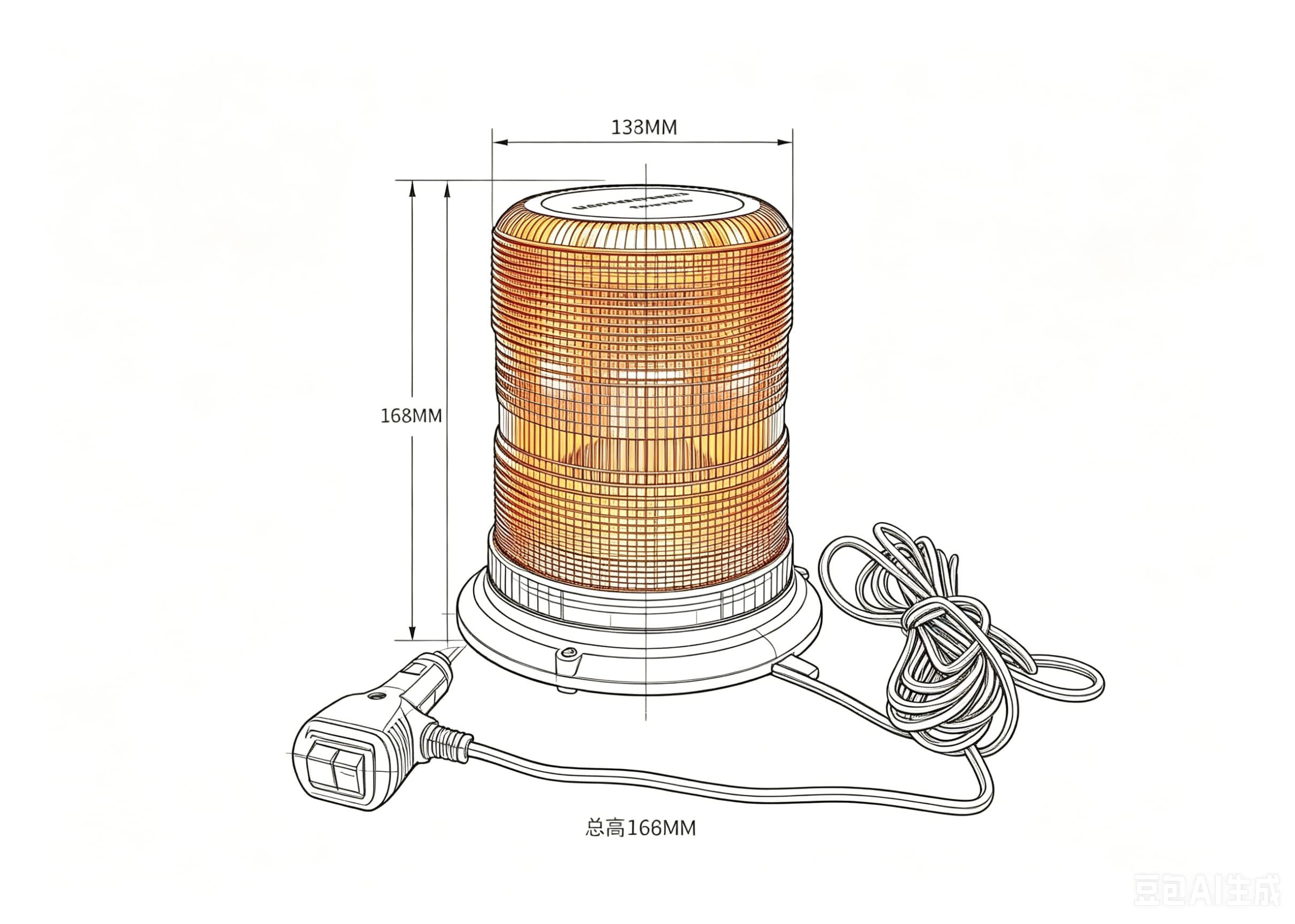 RD-301RB Metal Base Vehicle LED Beacon 12-48V for Mining Equipment