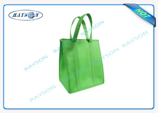Eco Promotional Long Handle Pp Non Woven Fabric Bags Cooler Bag With Zipper