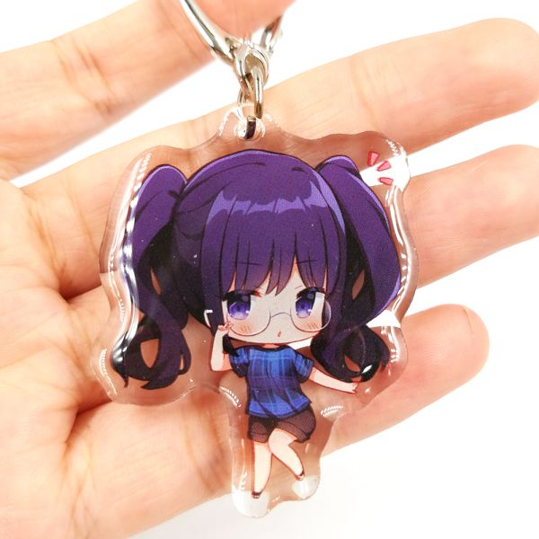 Custom promotional transparent epoxy shiny acrylic charm resin glitter keychain for advertising gifts