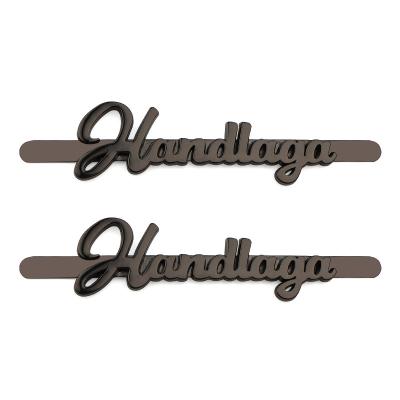Metal Letters Logo Custom Bag Accessories Custom Gun Black Metal Tag For Handmade Bags