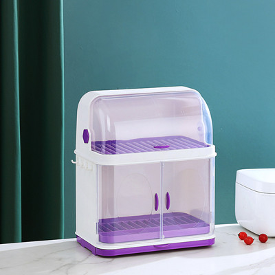 Multicolor Kitchen Counter Plastic Bowl Rack With Lid Cover