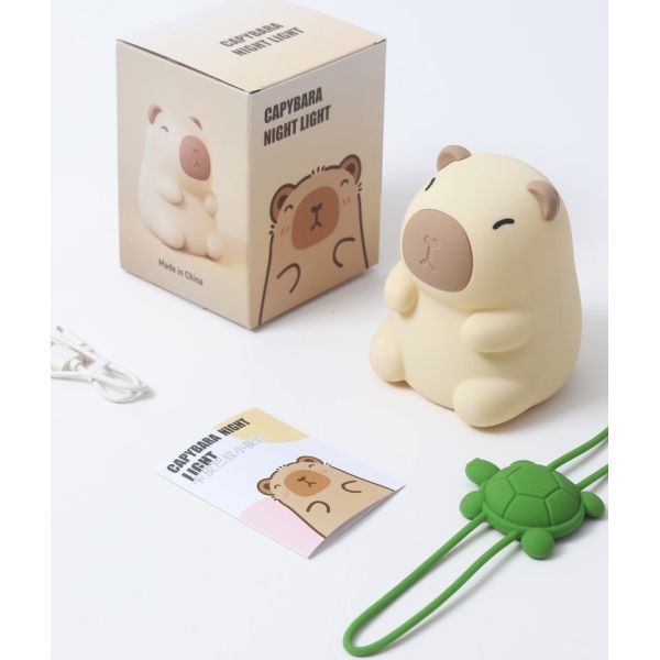 Custom Logo Capybara Kids Gift Bedroom Sleeping Cute Soft Lamp Color Gradient Dog Silicone Night Light