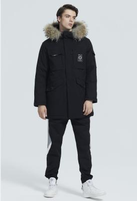 Length 90cm Mens Winter Coat BIO DOWN Mens Winter Jackets Black