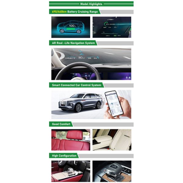 Hongqi Ehs9 Китайский электрический внедорожник роскошь 200 км / ч Дальняя дальность 690 км