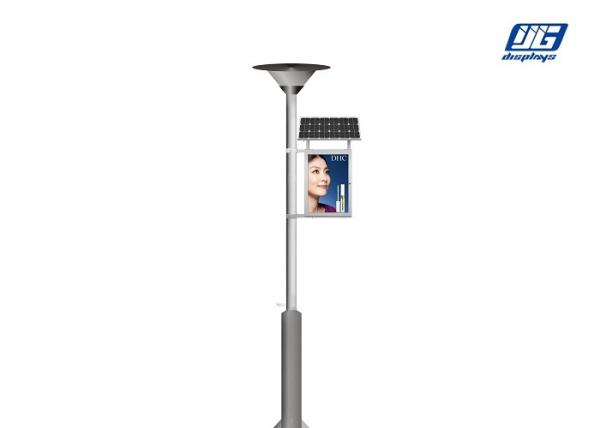 Single Pole Solar Light Box Poster Advertising Staion Green Power 45W Solar Panel