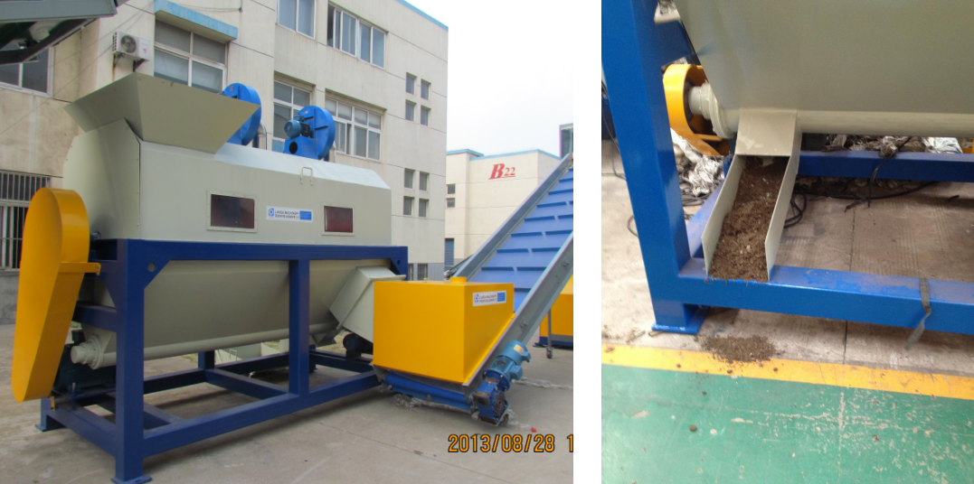3000kg/Hr Ldpe Mulching Film Plastic Recycling Machine Sand / Grass Remover