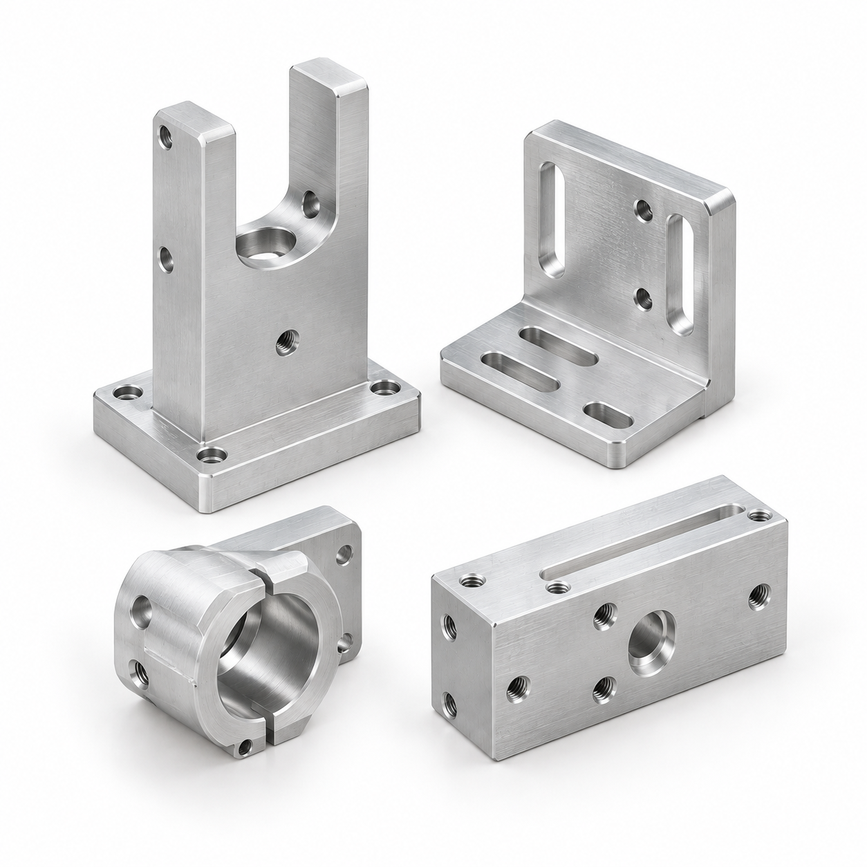 Custom CNC Machined Aluminum Automation Fixtures Sensor Mounts and Machine Components