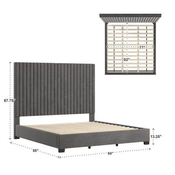Art Tufted Solid Wood and Upholstered Platform Bed Cheap price High End soft beds for HOTEL Bedroom