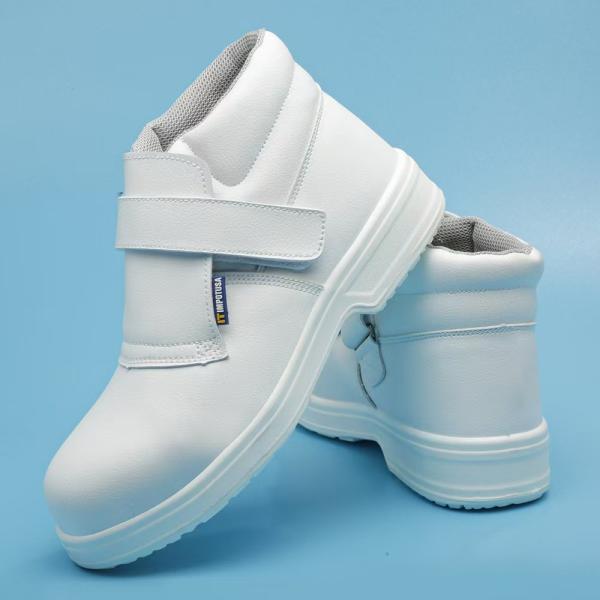 Steel Toe Nurse Safety Shoes Anti Smash Mid Top Flat Boots Unisex