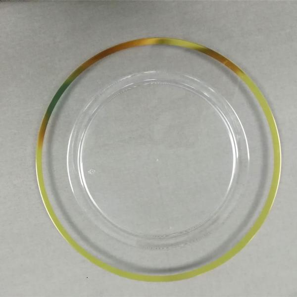 10.25'' Hot Selling Plastic Plate With Gold Rim Factory Wholesale Bulk Custom Color Dinner Plates