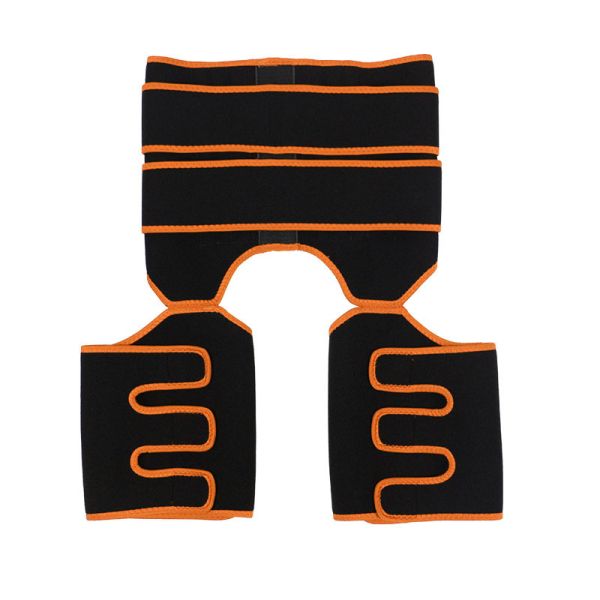 Neoprene OK Fabric High Waist Thigh Trimmer With Orange Elastic Band