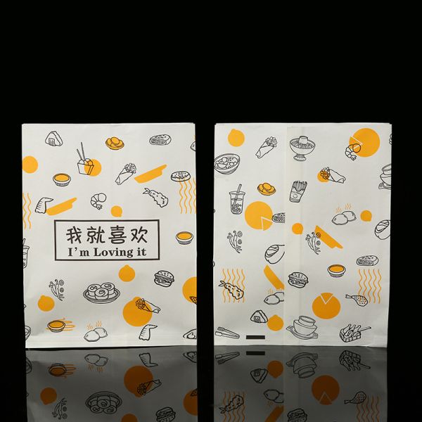 Нефтяной прочный пищевой класс Bbq Kraft Paper Bag с собственным логотипом