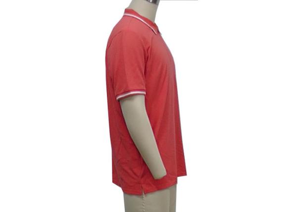 Nice Red Mens Polo T Shirts Placket With Adhesive Tape Customized  Size