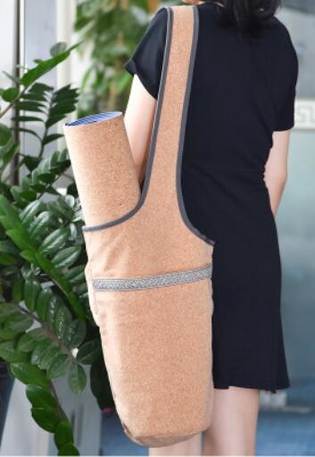 Factory Wholesale 35''x13.5'' Large Capacity Casual Look Cork Yoga Mat Fitness Shoulder Bag