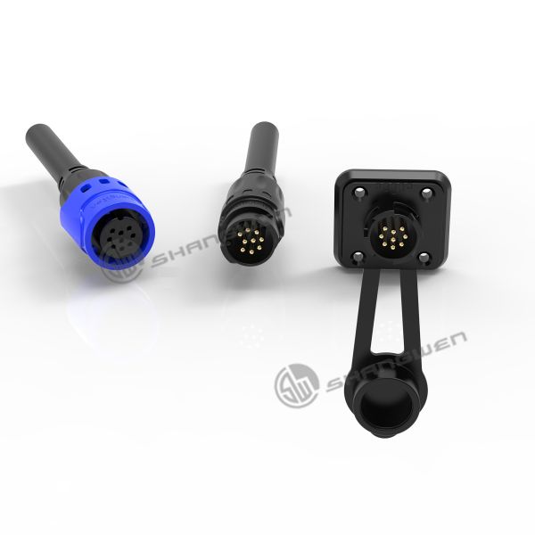 Промышленный 9-прикольный водонепроницаемый разъем с мужской розеткой