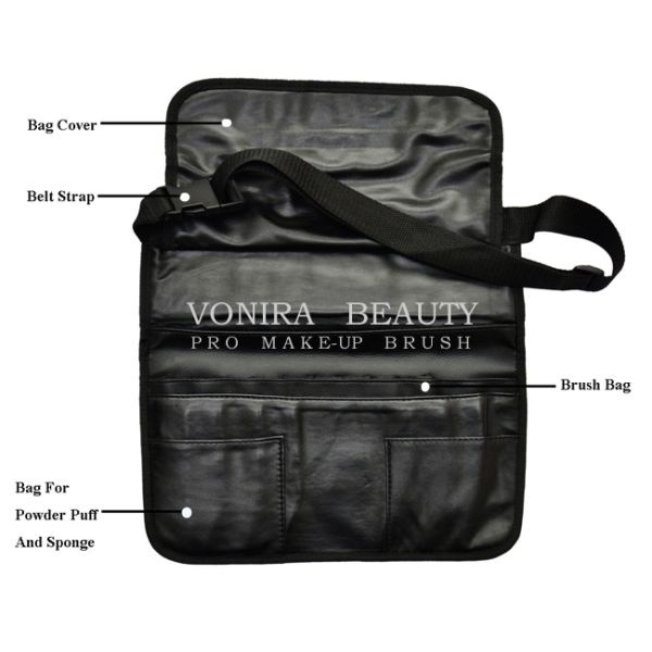 Профессиональная сумка талии художника щетки макияжа кожи ПУ с ремнем пояса