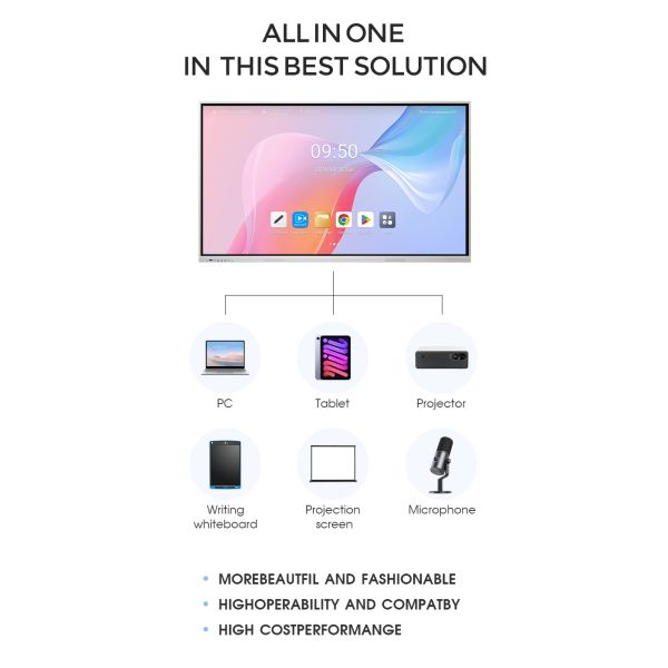 55/65/75/86/98/110 Inch LCD Screen Meeting Digital Interactive Whiteboard School Teaching Education Electronic 4K Smart Board