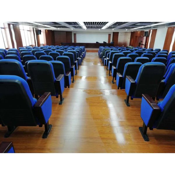 580*750*1000MM Auditorium Church Folding Theater Seats Rubber Wood Armrest