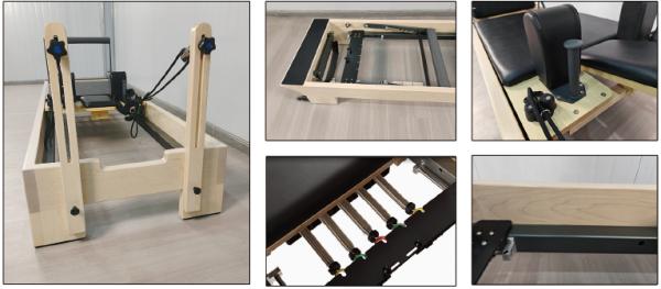 Ergonomic Maple Wood Pilates Reformer U+PL001H with Inside Handle Design