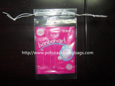 Sacos transparentes pequenos do armazenamento dos sacos de plástico de cordão dos cotonetes de algodão