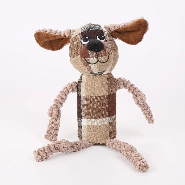 Canvas Squeaky Dog Pet Toys Bite Resistant With Sound Tube Molar Puppy Teething Toys 70g