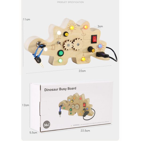 Wooden Button Switch LED Light Busy Board Sensory Activity Toy for Other Educational Toys