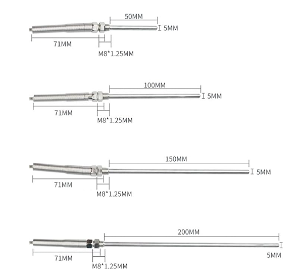 Fixed Thread Temperature Sensor 3 Wire PT100 PT1000 Thermistor For Accurate Measurement
