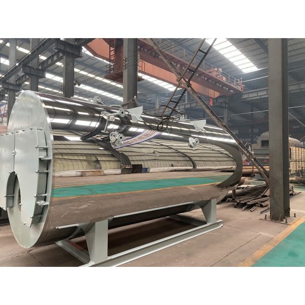 Horizontal Gas Fired Hot Water Boiler Industrial 0.35-14MW Capacity Q235B Material