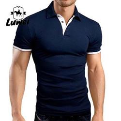 Camisetas de polo de algodão de grande porte de verão Manga curta com logotipo bordado