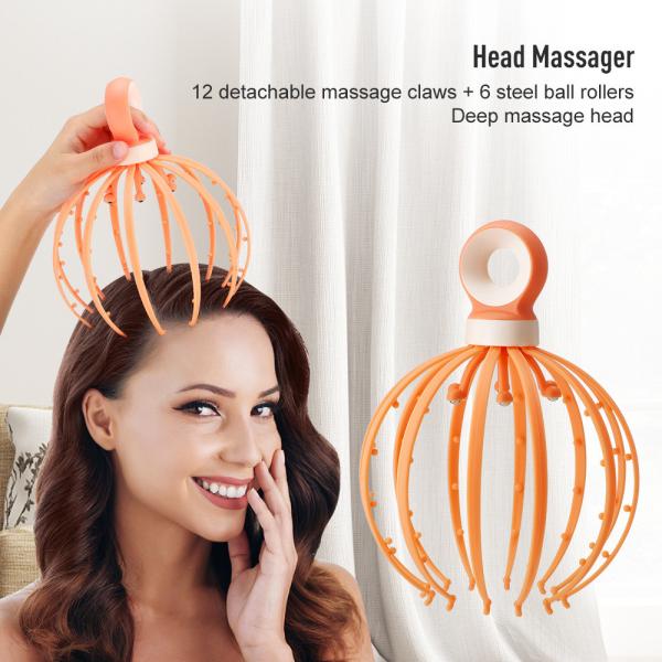Relax Relief Head Scalp Massager Handheld Octopus Claw Scalp Massager Custom Color