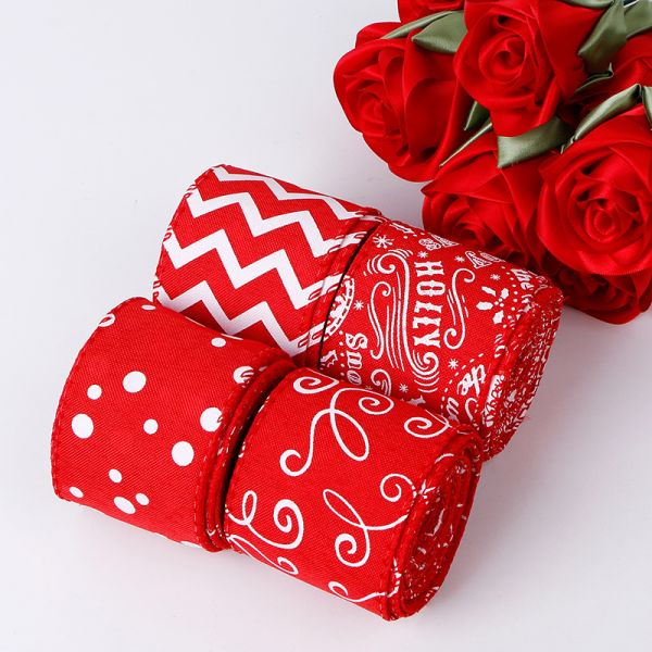 MSD Wired Burlap Ribbon 2.5 Inch Christmas Bow Ribbon Support for Customized OEM Needs