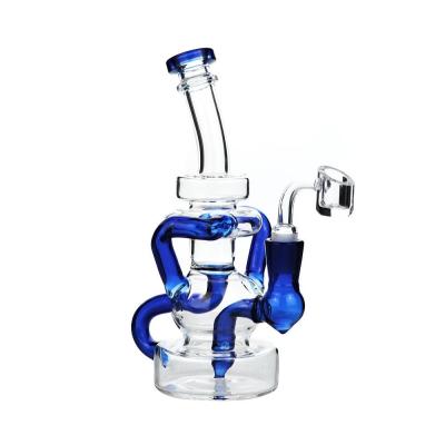 O vidro de Borosilicate do óleo da solha Bongs 8 tubulações de água de InchRecycler que fumam com o Banger de quartzo de 4mm