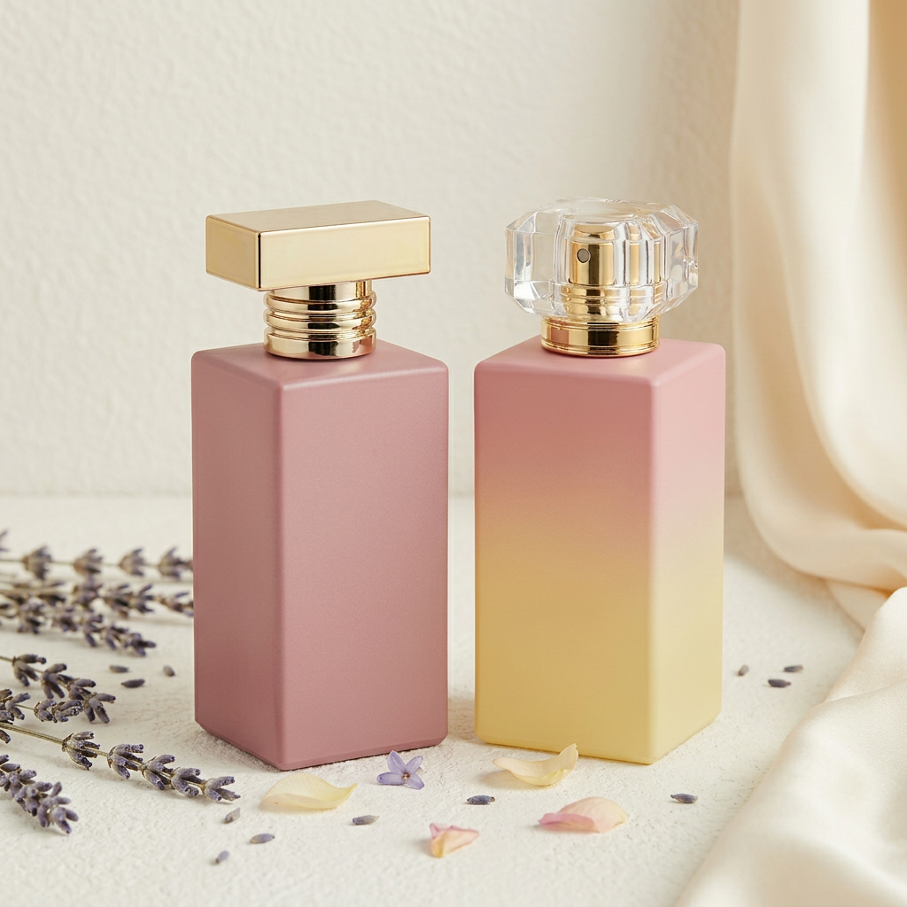 Empty Glass Perfume Bottles 85ml Rectangle Spray Crimp Neck