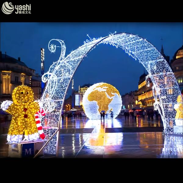 Large Handmade Wire LED Arch Gate for Shopping Mall and Festival Decorations