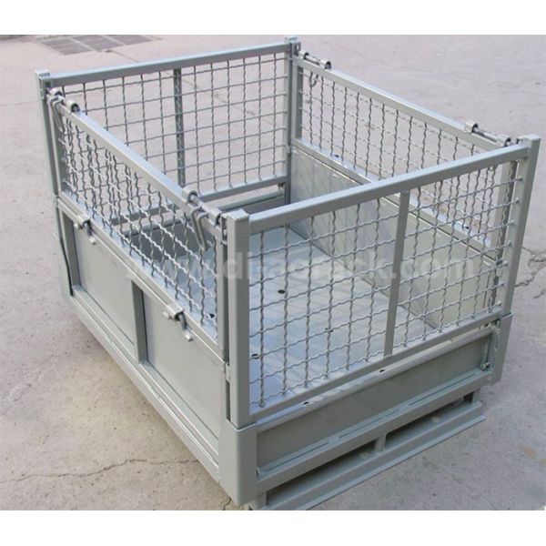 Warehouse Heavy Duty Foldable And Stackable Steel Stillage Cage Collapsible