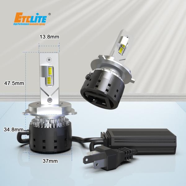 6000K High Lumen LED Headlight Bulbs , Super Bright  H4 100w Headlight Bulbs