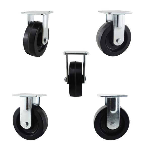 150mm 6 Inch Black Heat Resistant Fixed 400kg Heavy Duty Rigid Casters