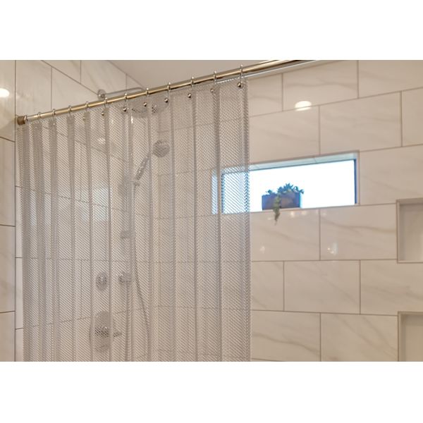 Mesh Aluminum Metal Coil Drapery Wire Fabric For Decorative Shower Divider Curtains