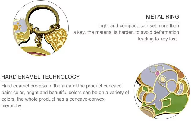 Custom Metal 3D Hard Enamel Cute Anime KeyChain Tag Wholesale Personalized Logo