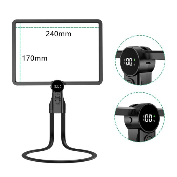 Desktop Screen Magnifier with 5X Magnification PMMA Material LED Hands-Free Neck Hanging for PCB Inspection