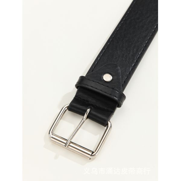 Ordinary Style 2-4cm Men's Western Punk Rivet Belt with Smooth Buckle Pant Decoration