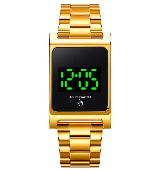 led watch touch screen 1869 new design touch screen LED watch digital stainless steel band men wrist watches