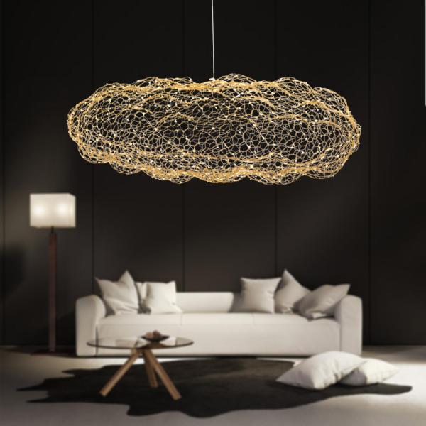Nordic Art Hollow Cloud Design Pendant Lights Creative Bedroom Hotel Hall Gypsophila Chandeliers(WH-MI-197)