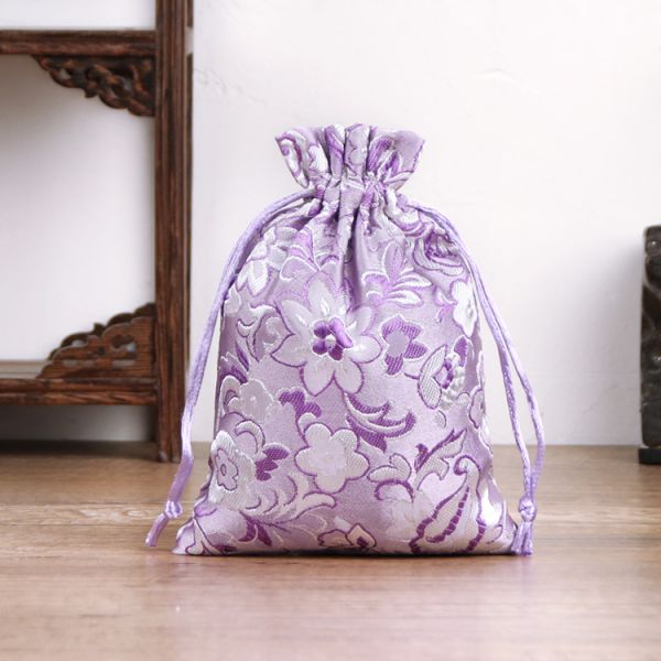 Customized Color Chinese Style Brocade Drawstring Bag for Customized Logo Jewelry Pouch