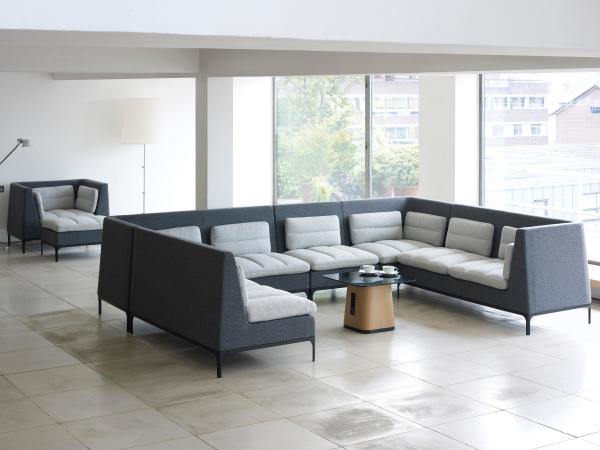 Commercial Booth Seating / Waiting Room Sofa Bench With High Density Foam